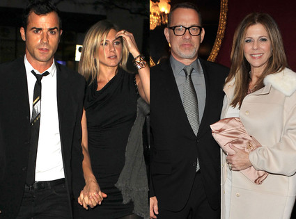 Tom Hanks, Rita Wilson, Justin Theroux, Jennifer Aniston Tom Hanks, Rita Wilson, Justin Theroux, Jennifer Aniston
